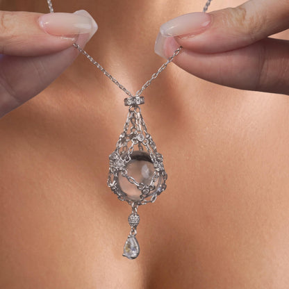AC Natural Crystal Pouch Necklace