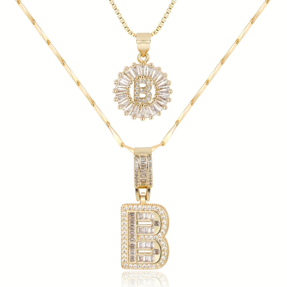 【LAST DAY 48% OFF】2 Pack - Initial Letter Pendant Necklaces