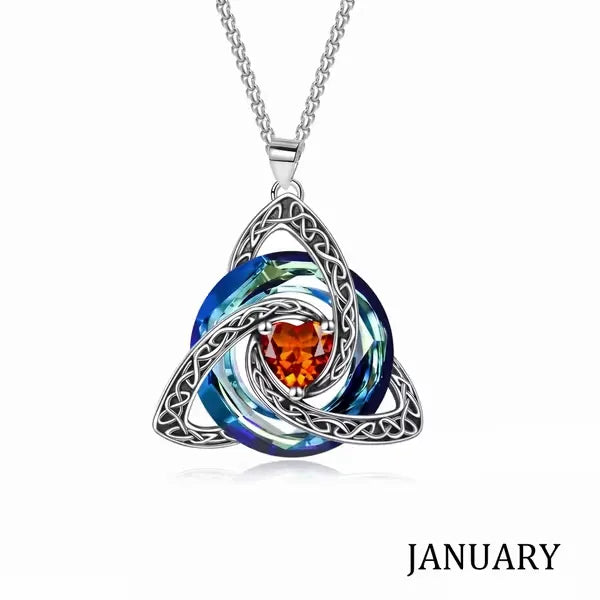 Birthstone Celtic Knot Necklace for Women