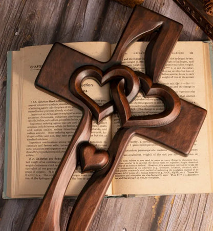 💕Factory Outlet Sale- SAVE 49%OFF🔥Intertwined Hearts Wooden Cross