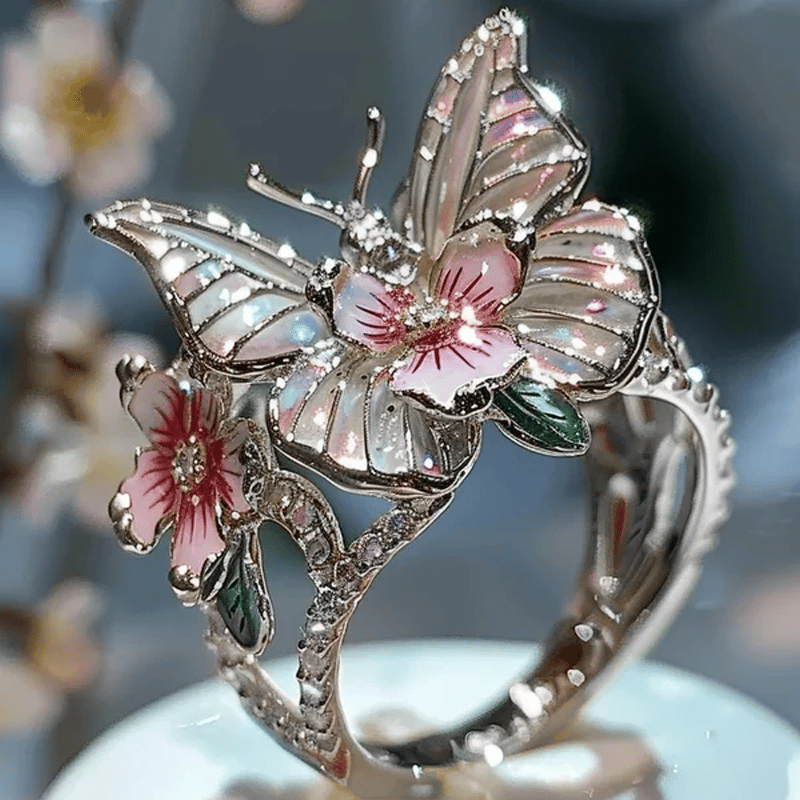 (🔥HOT SALE NOW 49% OFF) - Butterfly Flower Ring