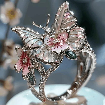 (🔥HOT SALE NOW 49% OFF) - Butterfly Flower Ring