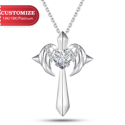 Angel Wings Cross Necklace