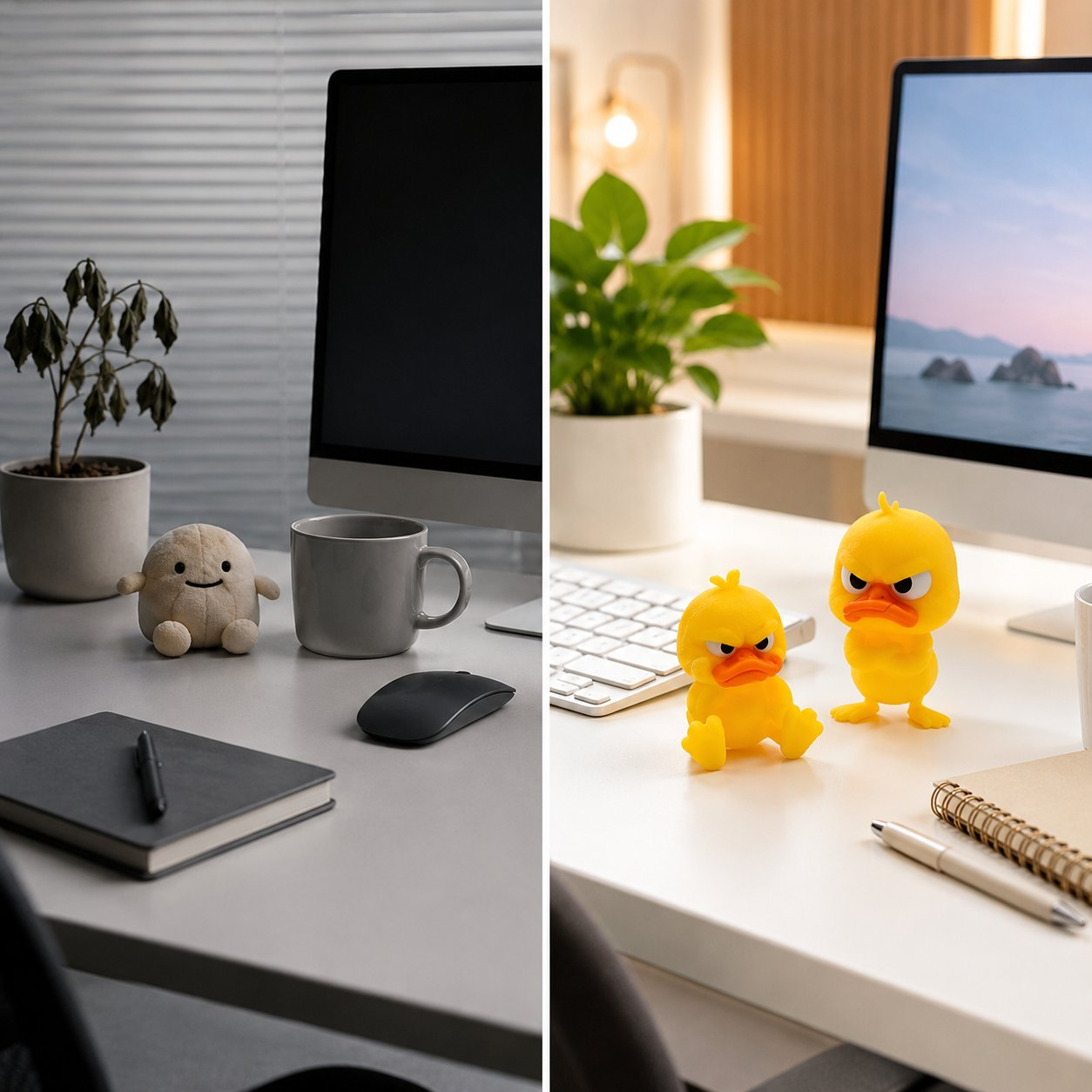 2026 New 3D Printing Angry Duck Toy Yellow Statue White Eyed Funny Duck, Humorous Indoor Outdoor Christmas Home and Car Decor