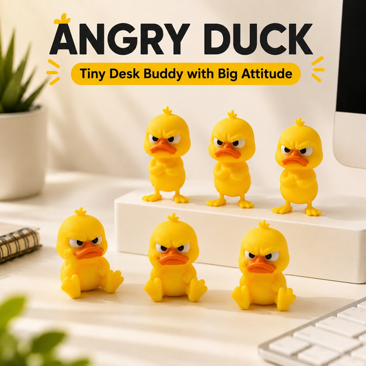 2026 New 3D Printing Angry Duck Toy Yellow Statue White Eyed Funny Duck, Humorous Indoor Outdoor Christmas Home and Car Decor
