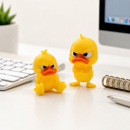 2026 New 3D Printing Angry Duck Toy Yellow Statue White Eyed Funny Duck, Humorous Indoor Outdoor Christmas Home and Car Decor