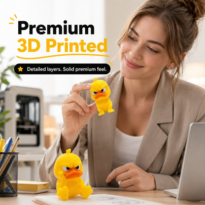 2026 New 3D Printing Angry Duck Toy Yellow Statue White Eyed Funny Duck, Humorous Indoor Outdoor Christmas Home and Car Decor