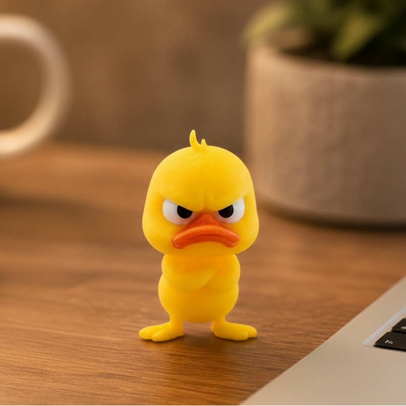 2026 New 3D Printing Angry Duck Toy Yellow Statue White Eyed Funny Duck, Humorous Indoor Outdoor Christmas Home and Car Decor