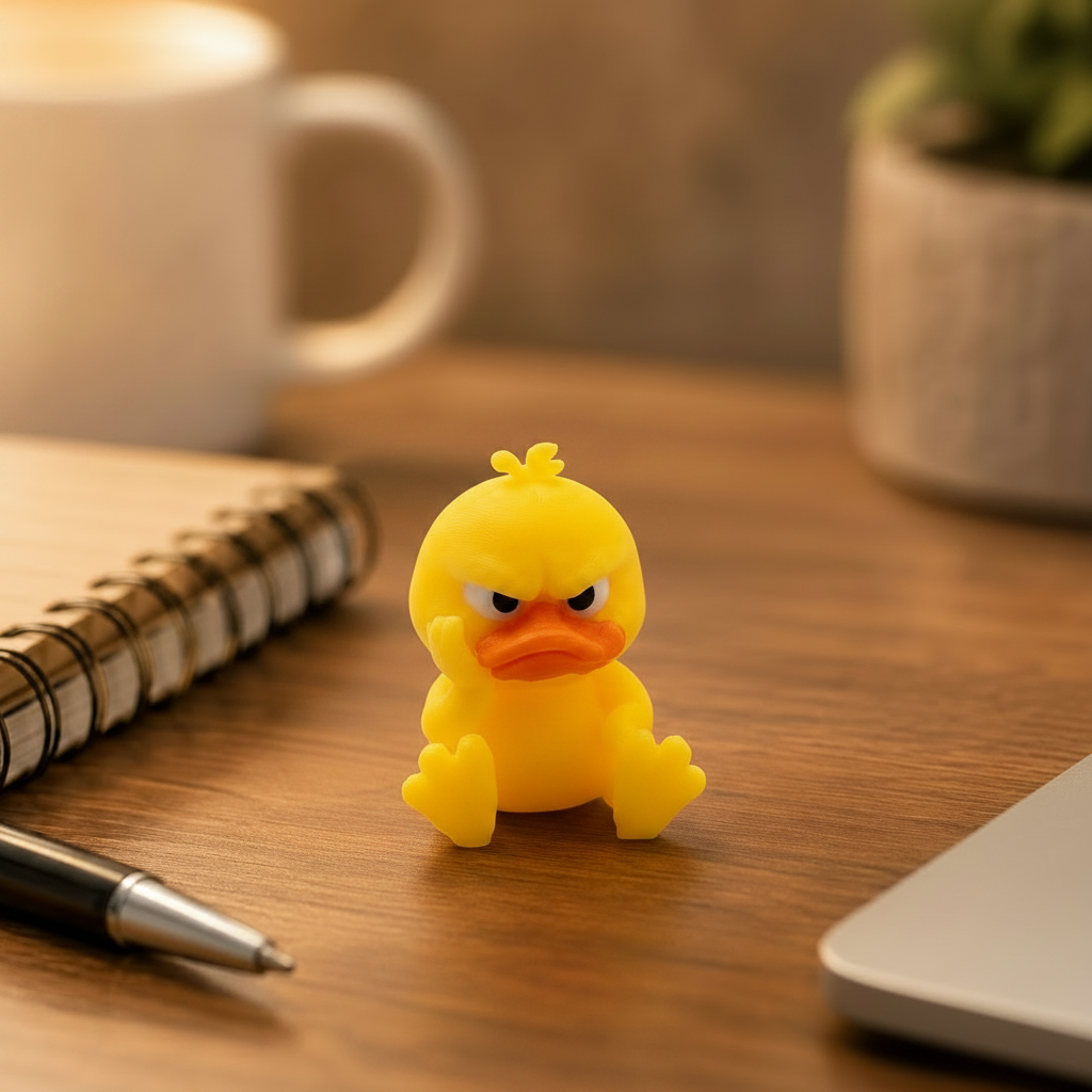 2026 New 3D Printing Angry Duck Toy Yellow Statue White Eyed Funny Duck, Humorous Indoor Outdoor Christmas Home and Car Decor