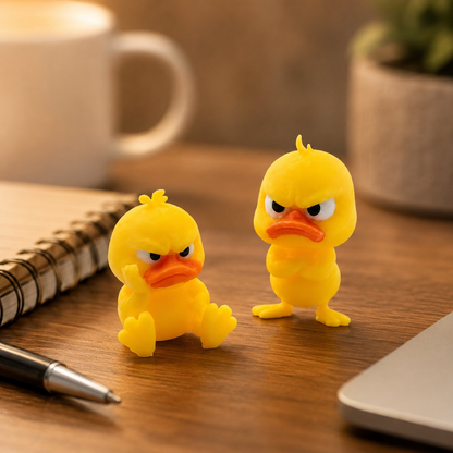 2026 New 3D Printing Angry Duck Toy Yellow Statue White Eyed Funny Duck, Humorous Indoor Outdoor Christmas Home and Car Decor