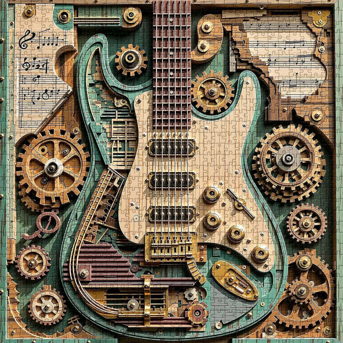 🔥LAST DAY 50% OFF 🧩Creative Steampunk Guitar 3D Puzzle