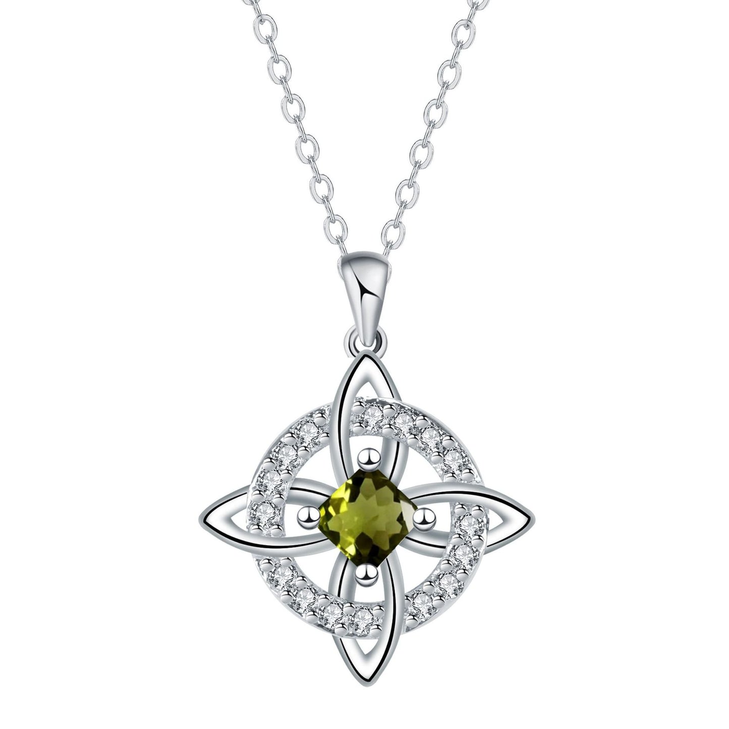✨ Mystical Birthstone Witches Knot Necklace – Natural Crystal 🔮💞Protect Your Loved Ones