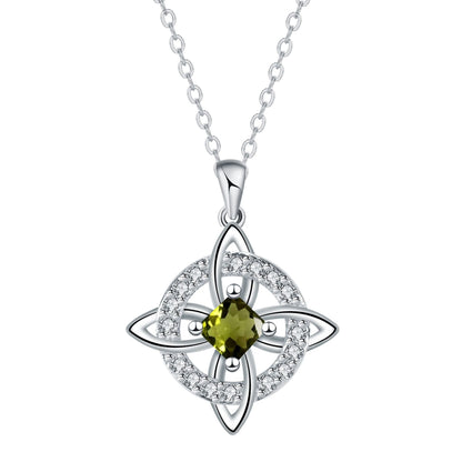 ✨ Mystical Birthstone Witches Knot Necklace – Natural Crystal 🔮💞Protect Your Loved Ones