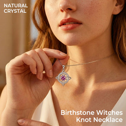 Mystical Birthstone Witches Knot Necklace – Natural Crystal🔮💞Protect Your Loved Ones