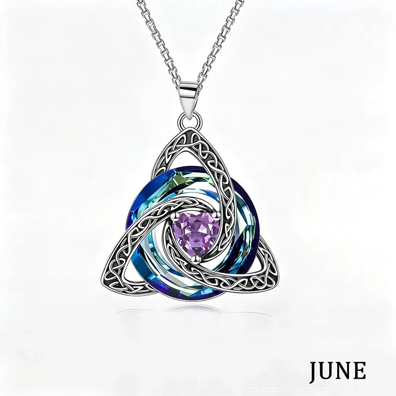 Birthstone Celtic Knot Necklace for Women
