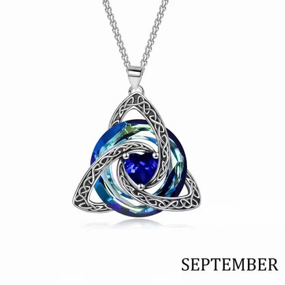 Birthstone Celtic Knot Necklace for Women