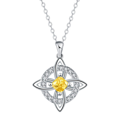✨ Mystical Birthstone Witches Knot Necklace – Natural Crystal 🔮💞Protect Your Loved Ones