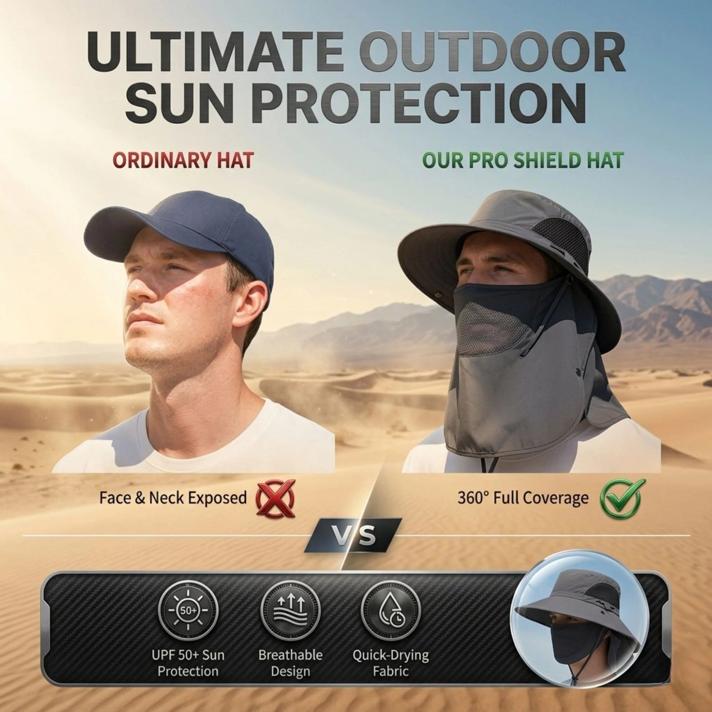 Spring/Summer Fisherman's Hat Detachable Outdoor Fishing Face Covering Neck Protection