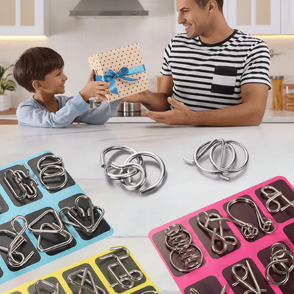 24-Piece Metal Wire Puzzle Set – Brain Teaser IQ Toy