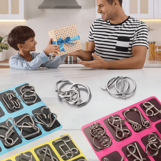 24-Piece Metal Wire Puzzle Set – Brain Teaser IQ Toy