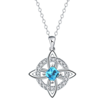 ✨ Mystical Birthstone Witches Knot Necklace – Natural Crystal 🔮💞Protect Your Loved Ones