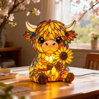 🌻Sale 49% OFF- 🐮Creative Highland Cow  Sunflower LED Night Light