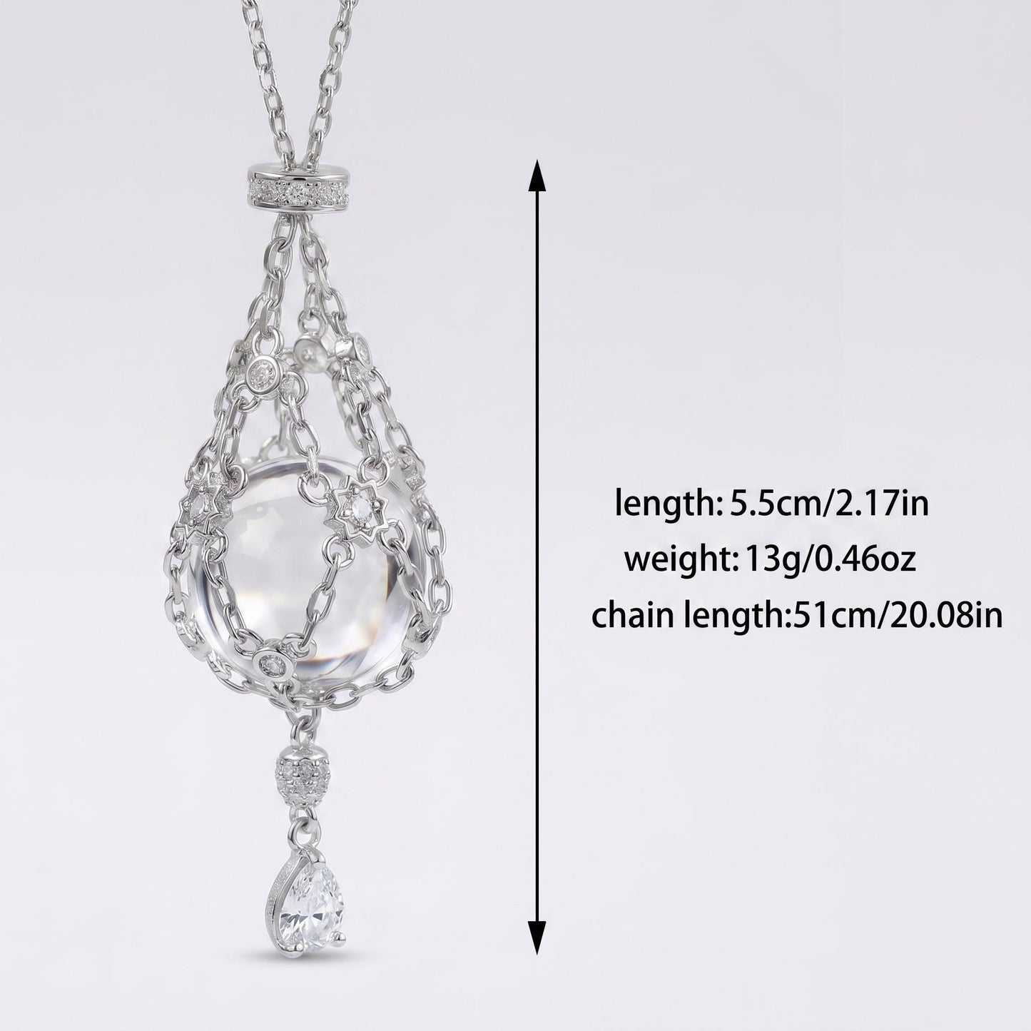 AC Natural Crystal Pouch Necklace