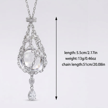 AC Natural Crystal Pouch Necklace