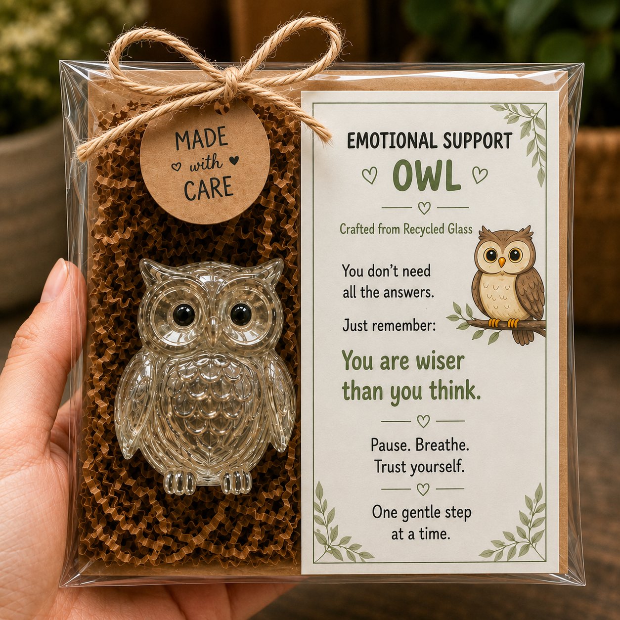 🌸🐝🦛 Emotional Support Glass Animal Gift Set – A Meaningful Little Reminder That You Matter 💕