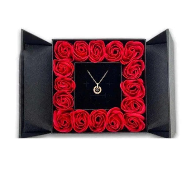 Valentine's day promotion💞 "I Love You" Roses Bloom Necklace in 100 Languages Gift Set