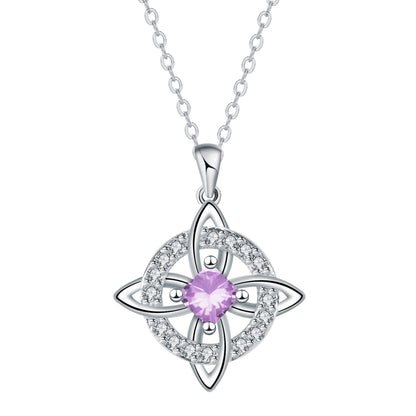 ✨ Mystical Birthstone Witches Knot Necklace – Natural Crystal 🔮💞Protect Your Loved Ones