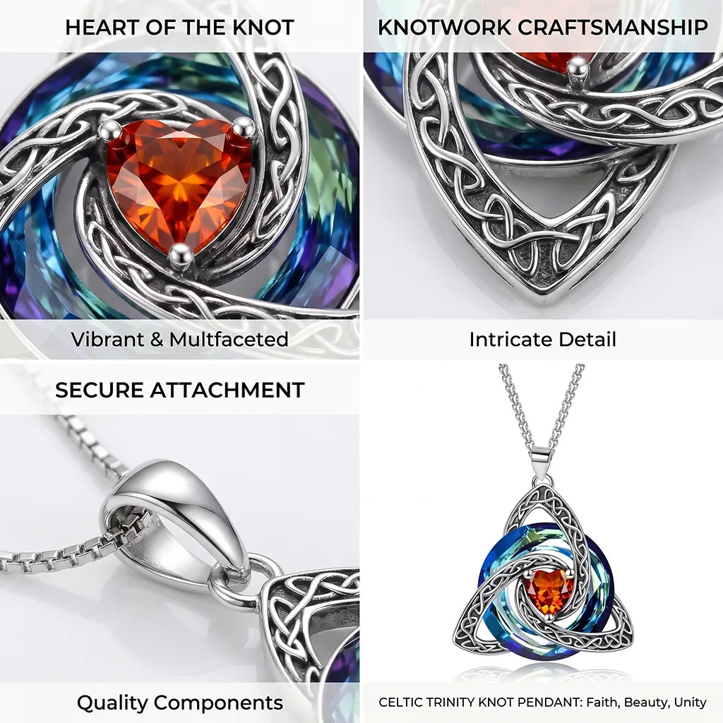 Birthstone Celtic Knot Necklace for Women