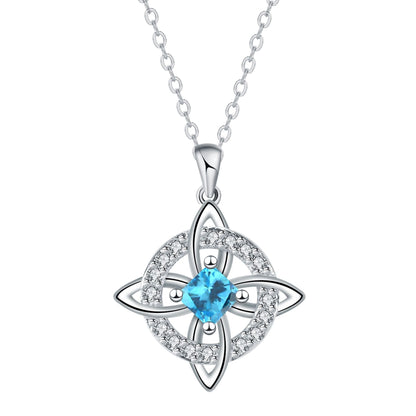 ✨ Mystical Birthstone Witches Knot Necklace – Natural Crystal 🔮💞Protect Your Loved Ones