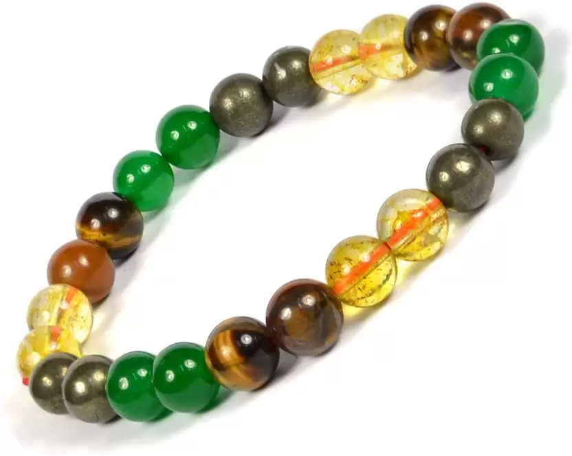 Money Magnet Bracelet for Wealth & Success – Citrine, Hematite, Tiger Eye Crystal Healing Bracelet
