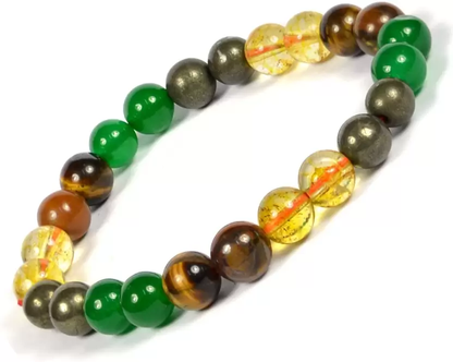 Money Magnet Bracelet for Wealth & Success – Citrine, Hematite, Tiger Eye Crystal Healing Bracelet