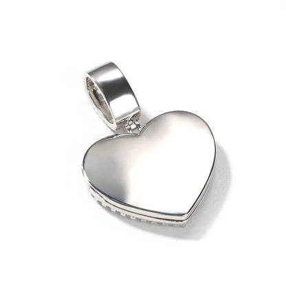 Iced Heart Photo Lockets Memory Pendant