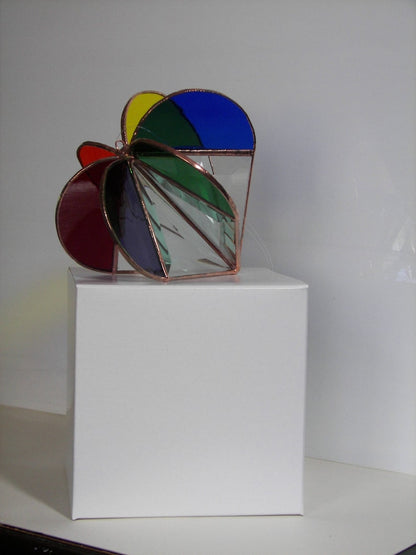 Stained Glass Rainbow Heart, Stained glass heart, Rainbow Heart,Rainbow suncatcher, Heart Suncatcher