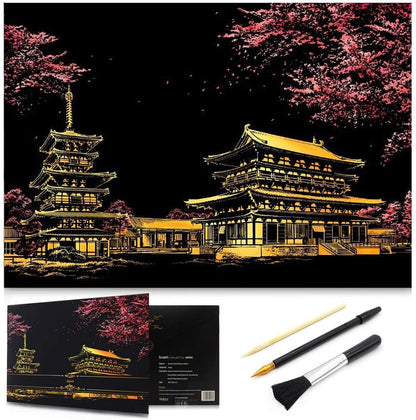 Scratch Painting kits, Craft Art Set, Rainbow Art Painting Paper for Kids Adults