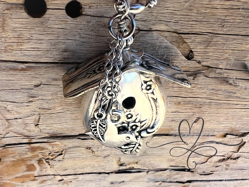The 1951 "Magnolia" Silverware Birdhouse • Authentic, Vintage, Hollow Silver-plated Knife Birdhouse