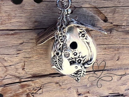 The 1951 "Magnolia" Silverware Birdhouse • Authentic, Vintage, Hollow Silver-plated Knife Birdhouse