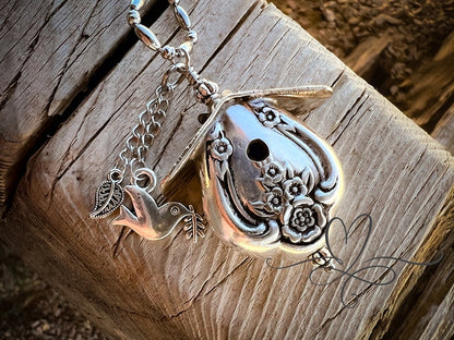 The 1951 "Magnolia" Silverware Birdhouse • Authentic, Vintage, Hollow Silver-plated Knife Birdhouse