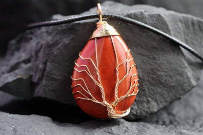 Seven Chakra Healing Gemstones, Copper Wired Crystal Pendant, Daily Spiritual Healing Jewelry for Life Fulfilment Meditation