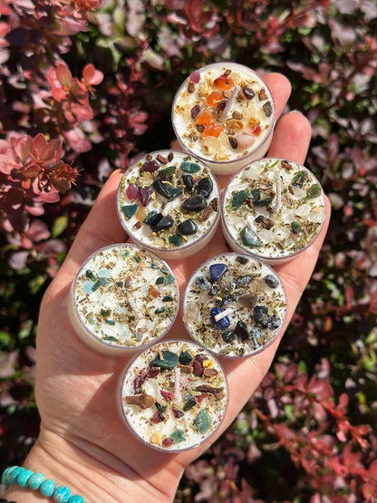 Handmade Tealight Crystal Candles set- Soy Holiday Candles
