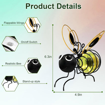Hanging Bee Solar Light Decor for Outside