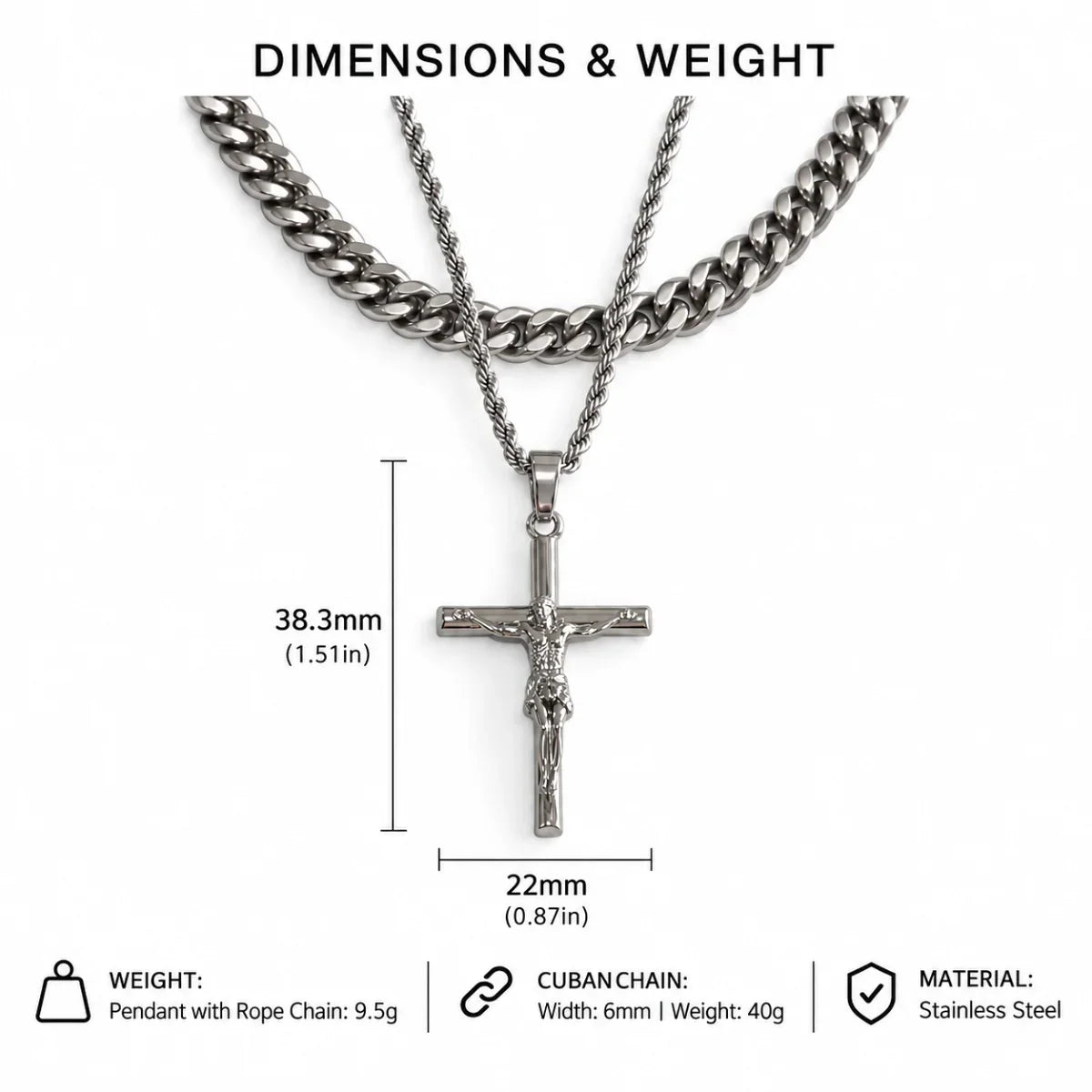 Cadena de Crucifijo de Jesús