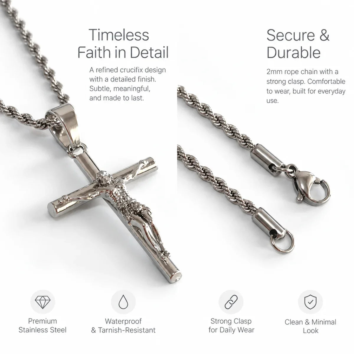 Cadena de Crucifijo de Jesús