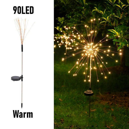8-Mode LED Solar Firework Garden Lights - 90 LED, Flexible Copper Wire, IP65 Waterproof