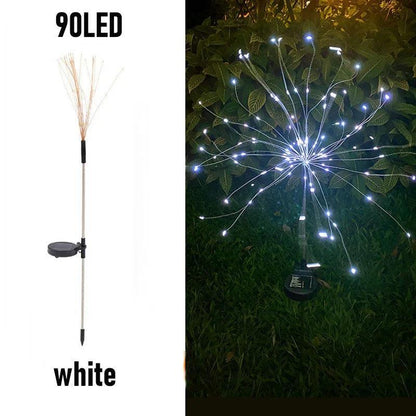 8-Mode LED Solar Firework Garden Lights - 90 LED, Flexible Copper Wire, IP65 Waterproof
