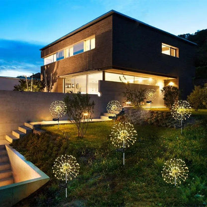 8-Mode LED Solar Firework Garden Lights - 90 LED, Flexible Copper Wire, IP65 Waterproof