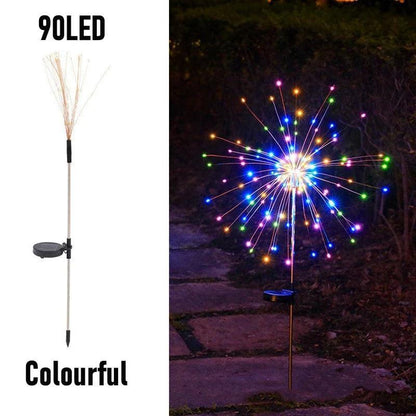 8-Mode LED Solar Firework Garden Lights - 90 LED, Flexible Copper Wire, IP65 Waterproof